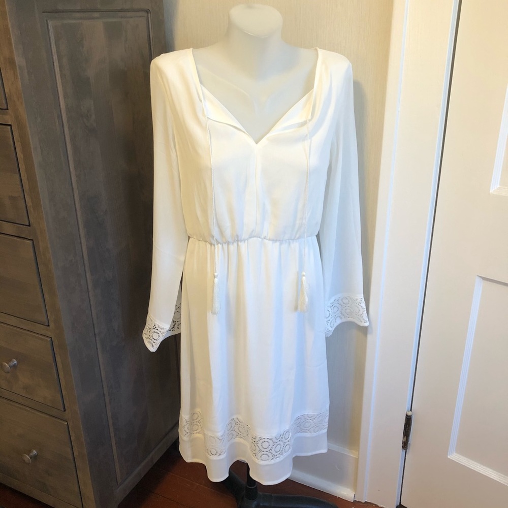☀️ White Long Sleeved Summer Dress NWOT
